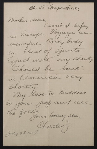 Aboard the U.S.S Carpathia