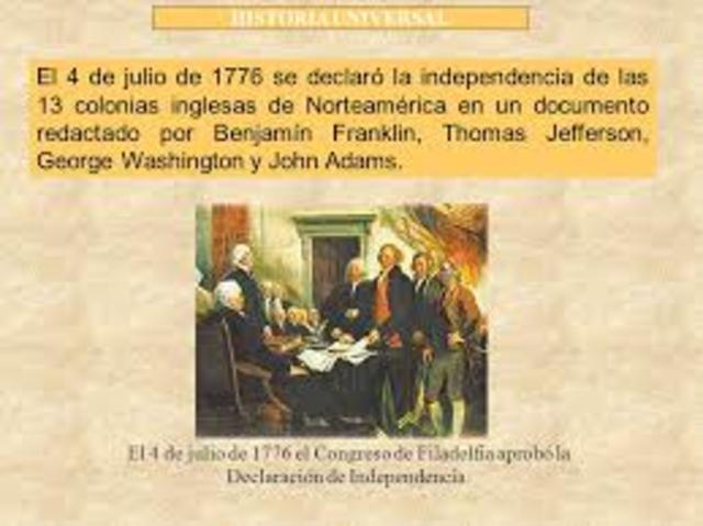 La Declaración de Independencia ( 4 de julio de 1776)