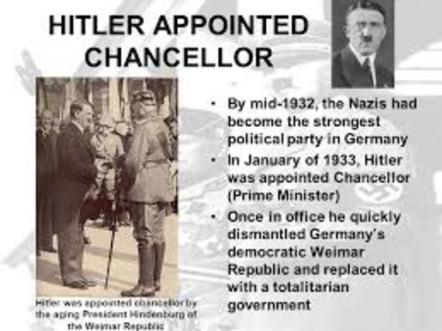Hitler Named Chancellor Of Germany