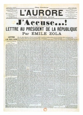 ***Dreyfus Affair -“J’accuse” published on the newspaper- POLITICAL-