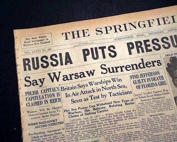 Warsaw surrenders to Nazis