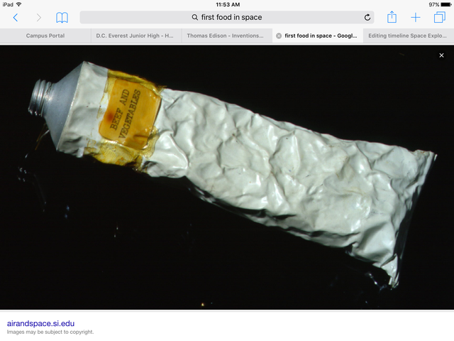 First food in space