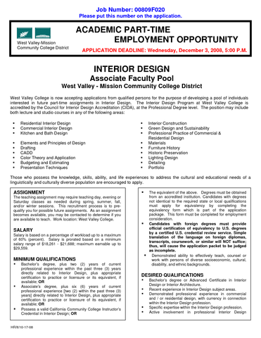 Apply for Interior Designer