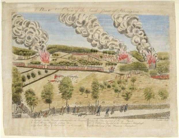 The British burn down Lexington