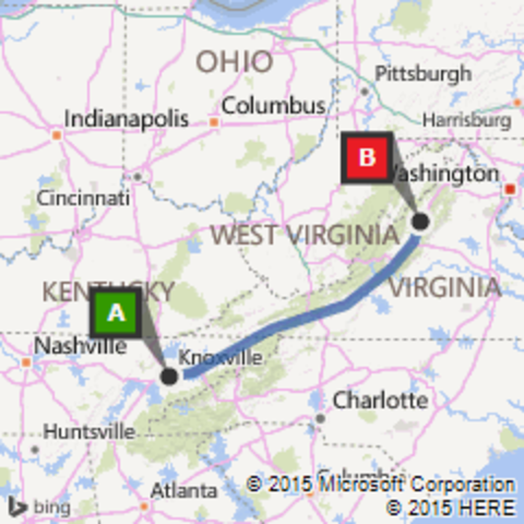 Knoxville, Tennessee to Harrisonburg, Virgina
