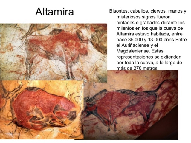 s. CC aC Ideogramas en las cavernas pintadas de Altamira, Lascaux y otras
