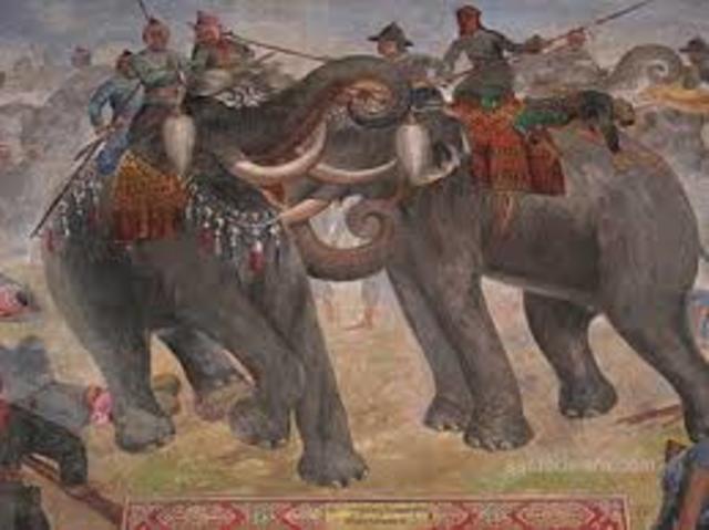 Siamese (Thai) King attacks and defeats Khmer King