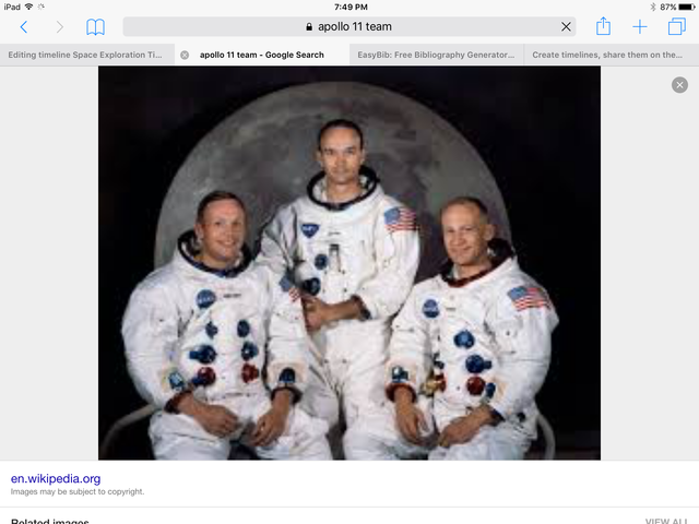 The Apollo 11 team landed on the moon.