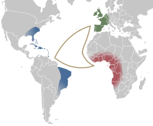 slaves was shipped along the middle passage of triangular trade.