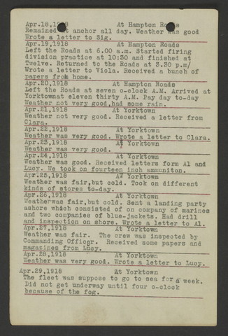 Diary of A. J. Thomas