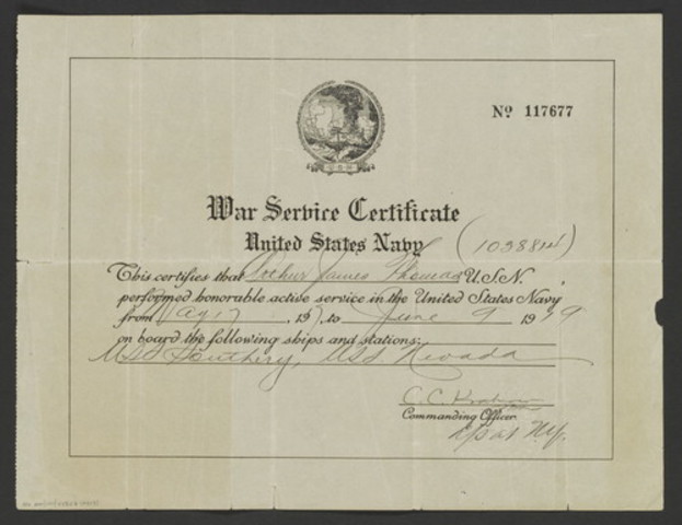 War Service Certificate