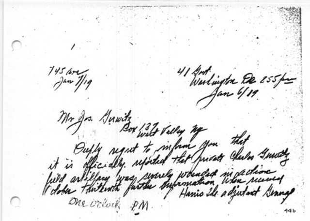 charles hand written letter to his mother.