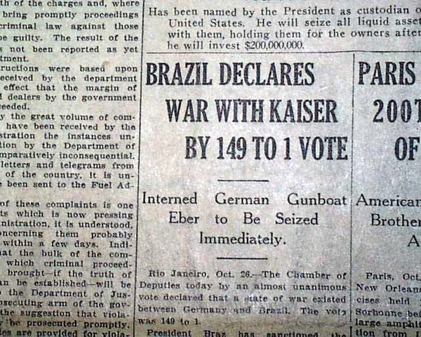 Brazil declares war on Germany