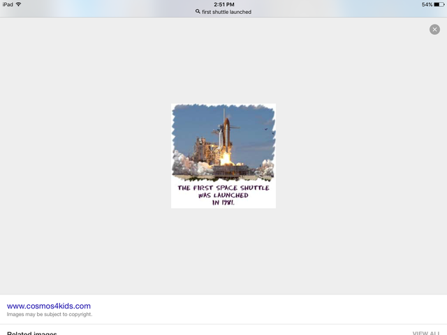 First shuttle launched