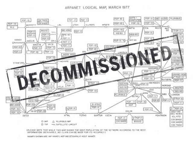 The ARPANET decommissioned 1990