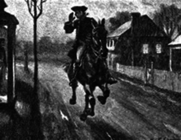 Paul revere rides on his horse