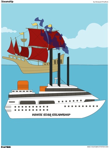 Steamship replaces Sailing ships