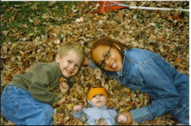 Bryton's first time in the leaves