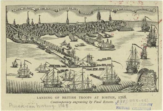 British Fleet arrives in Boston