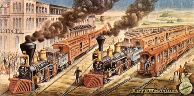 Se crea el primer ferrocarril continental, que conectaba a Nueva York con San Francisco.