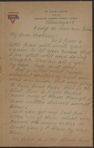Henry write in Camp Lee Meucon to his mother