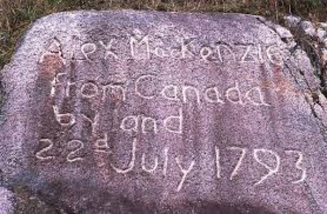 Alexander Mackenzie went to Pacific Ocean coast