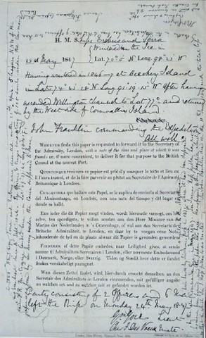 Franklin's crew leaves another note.