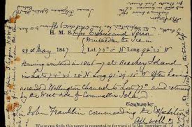 Franklin's crew leave note #1