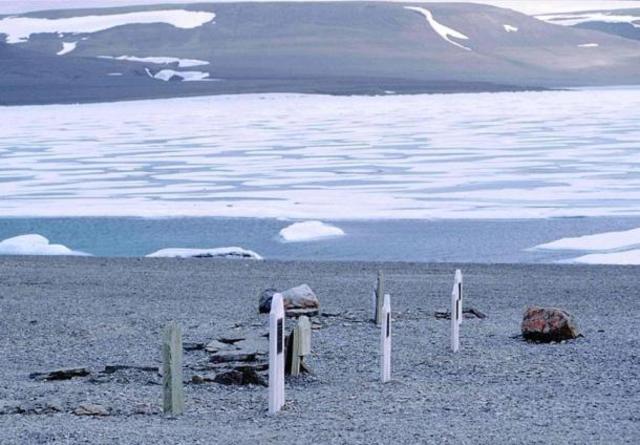 Dr.Beetie and his research team set up camp on Beechey island