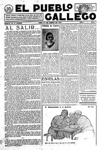 Fixo o servizo militar na Guerra de Marrocos. De regreso a Galicia, rematou a carreira de periodismo e colaborou en varios xornais de Vigo, como "Faro de Vigo", "Galicia" e "El Pueblo Gallego".