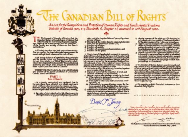 Canadian Bill of Rights is Approved DOCUMENTS ACTS&TREATIES