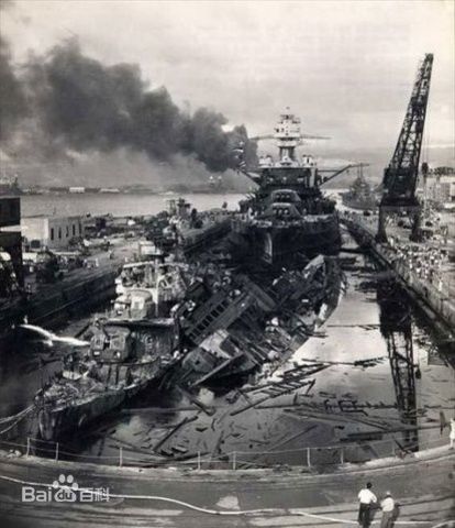 The Japanese attack on Pearl Harbor of the United States