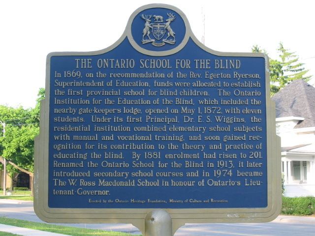 School For the Blind opened in Toronto