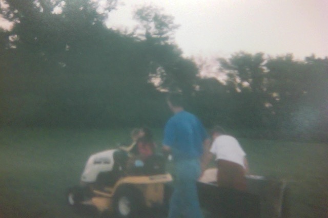 driving my grandpas lawn mower
