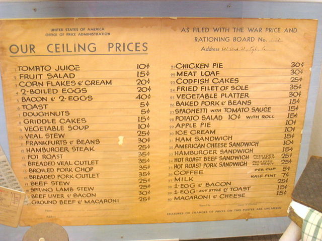 WW1 prices of 1915