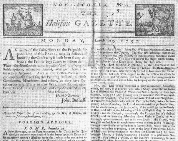 Canada's First Newspaper