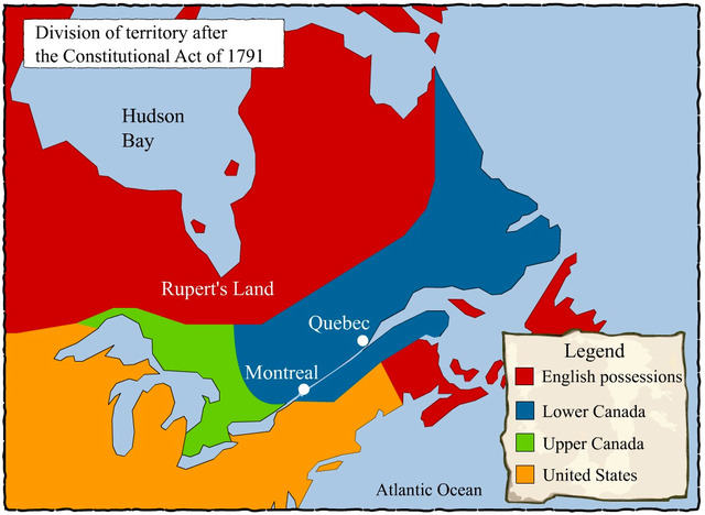 Britain's Constitutional Act (Canada Act) divides country