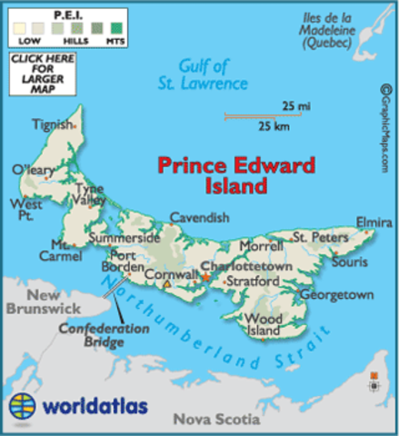 Prince Edward Island becomes a seperate colony of Nova Scotia