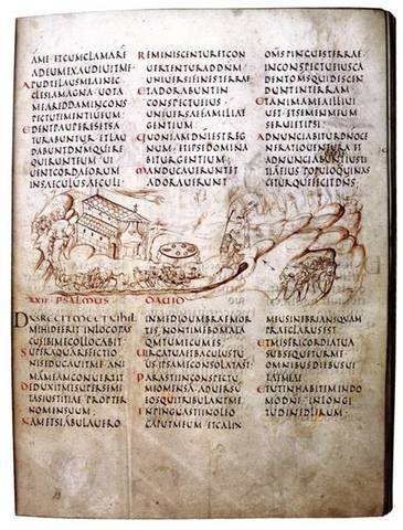 Page with Psalm 23, Utrecht Psalter
