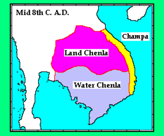 Chenla replaces Funan as dominat Kingdom