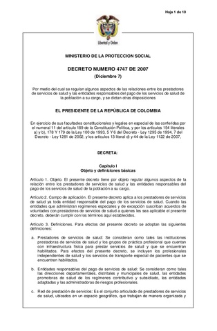DECRETO 4747 DE 2007