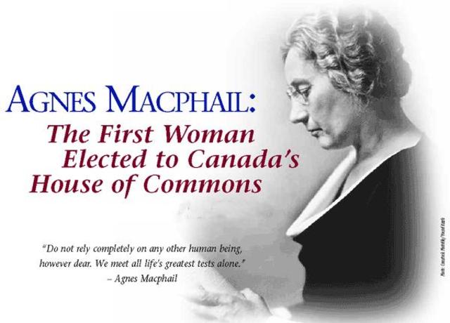 Agnes Campbell Macphail is elected to the House of Commons