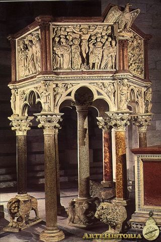 Púlpito del Baptisterio de Pisa (Gótico italiano)