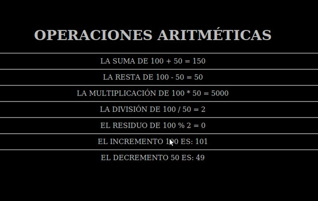 Operaciones aritméticas