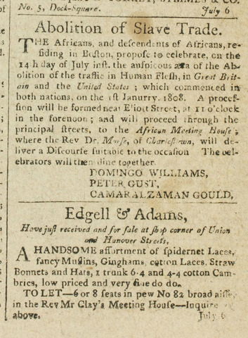 Importation of slaves in the U.S outlawed; 50,000 slaves become "Illegal Aliens"