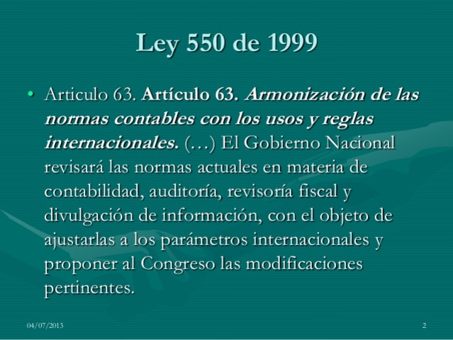 LEY 550 DE 1990