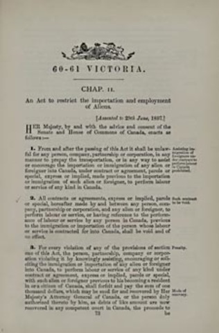 Alien Contract Labor Law