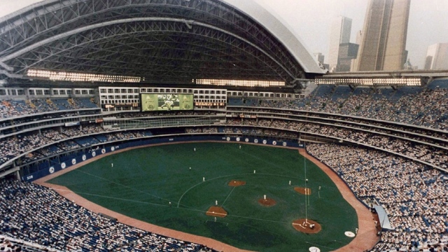 First retractable roof stadium