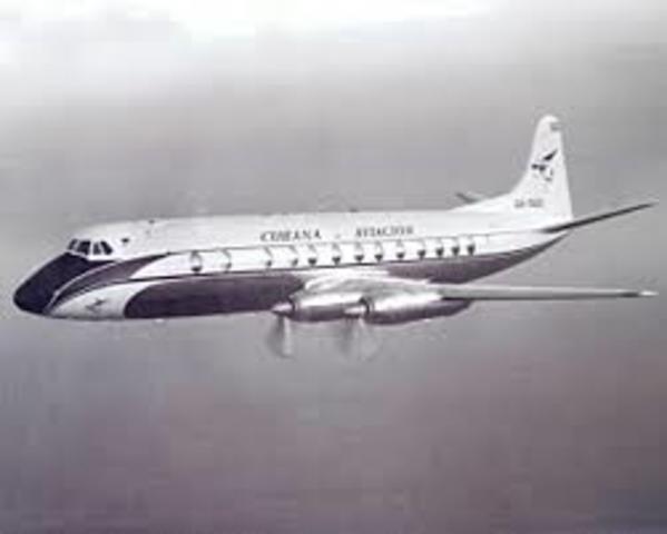 A Cubana aircraft en route from Miami to Havana hijacked