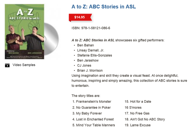 A to Z stories in ASL